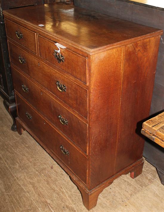 George III oak chest of drawers